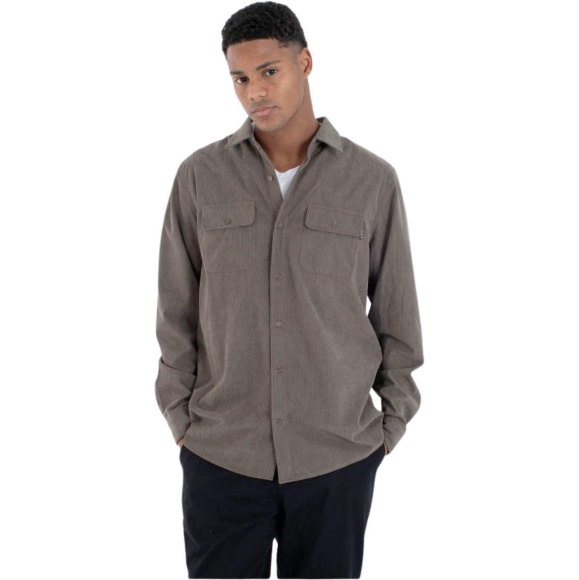 2026 Hurley Mens Staple Flannel Shirt MVSEU00006 - Grey